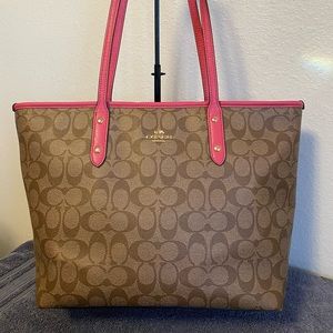 Coach F58292 Signature City Zip Tote Bag for Women - Leather, khaki signature ca